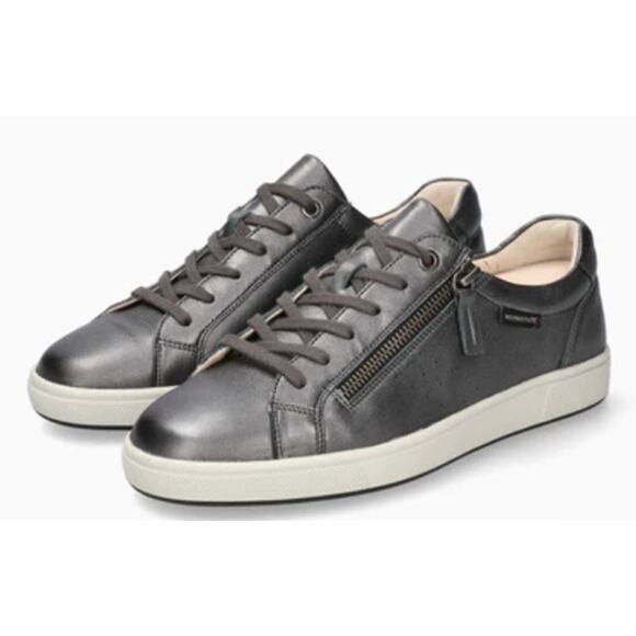 Mephisto Women's Nikita Sneakers Gray Size 8.5 NWOB Full Grain Leather Comfy - Picture 2 of 12